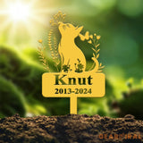 Personalized Cat Memorial Stake Custom Metal Grave Marker with Flower Cat Cemetery Stake Loss of Cat Sympathy Gift Cat