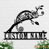 Personalized Chameleon Name Sign Home Decor Custom Chameleon Metal Wall Art LED Light Boy Girl Nursery Decoration