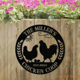 Personalized Chicken Coop Sign Hen House Sign Metal Chicken Coop Sign Custom Chicken Coop Sign Outdoor Metal Sign Our