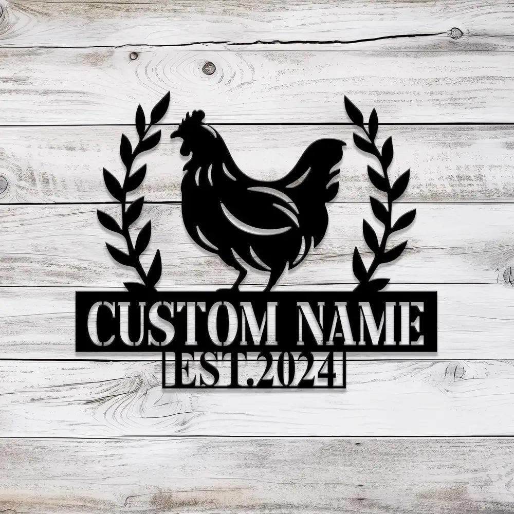 Personalized Chicken Coop Sign Chicken coop Wall Art Custom Chicken Metal Sign Farm House Decor Hen house Sign Farm