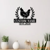 Personalized Chicken Coop Sign Chicken coop Wall Art Custom Chicken Metal Sign Farm House Decor Hen house Sign Farm