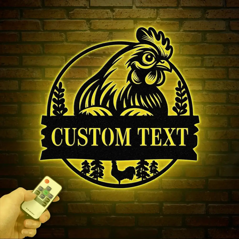 Personalized Chicken Coop Sign with Led Light Hen House Coop Sign Farm Metal Sign Metal Chicken Coop Sign Custom
