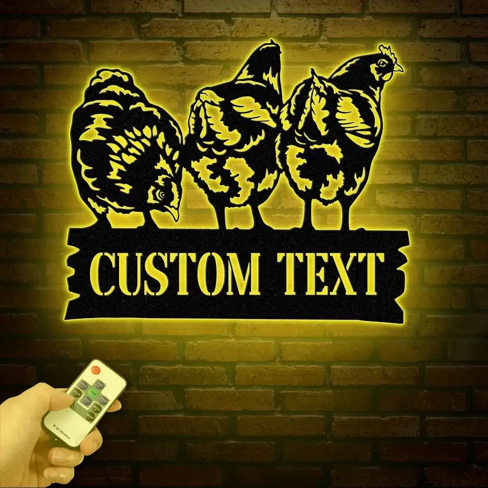 Personalized Chicken Coop Sign with Led Light Hen House Coop Sign Farm Metal Sign Metal Chicken Coop Sign Custom