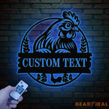 Personalized Chicken Coop Sign with Led Light Hen House Coop Sign Farm Metal Sign Metal Chicken Coop Sign Custom