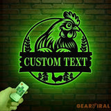 Personalized Chicken Coop Sign with Led Light Hen House Coop Sign Farm Metal Sign Metal Chicken Coop Sign Custom
