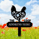 Personalized Chicken Home Farm Metal Sign - Personalize Chicken Yard Sign - Metal Stake Chicken Sign - Garden Decor