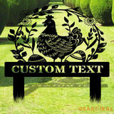 Personalized Chicken Home Farm Metal Stake Custom Sign - Personalize Chicken Yard Sign - Metal Chicken Sign - Garden