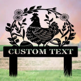 Personalized Chicken Home Farm Metal Stake Custom Sign - Personalize Chicken Yard Sign - Metal Chicken Sign - Garden