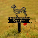 Personalized Chihuahua Mandala Garden Stake Zentangle Yard Art Dog Memorial Sign Outdoor Decor Pet Loss Sympathy Gift