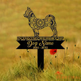 Personalized Chihuahua Mandala Garden Stake Zentangle Yard Art Dog Memorial Sign Outdoor Decor Pet Loss Sympathy Gift