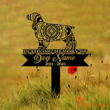 Personalized Cocker Spaniel Mandala Garden Stake Zentangle Yard Art Dog Memorial Sign Outdoor Decor Pet Loss Sympathy