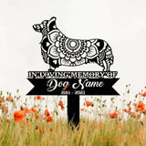 Personalized Corgi Mandala Garden Stake Zentangle Yard Art Dog Memorial Sign Outdoor Decor Pet Loss Sympathy Gift Corgi