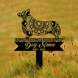 Personalized Corgi Mandala Garden Stake Zentangle Yard Art Dog Memorial Sign Outdoor Decor Pet Loss Sympathy Gift Corgi