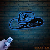 Personalized Cowboy Couple Metal Sign Custom Western Decor with Horses Cowgirl Ranch Life Equestrian Sign Wild West