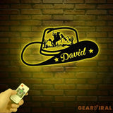 Personalized Cowboy Couple Metal Sign Custom Western Decor with Horses Cowgirl Ranch Life Equestrian Sign Wild West