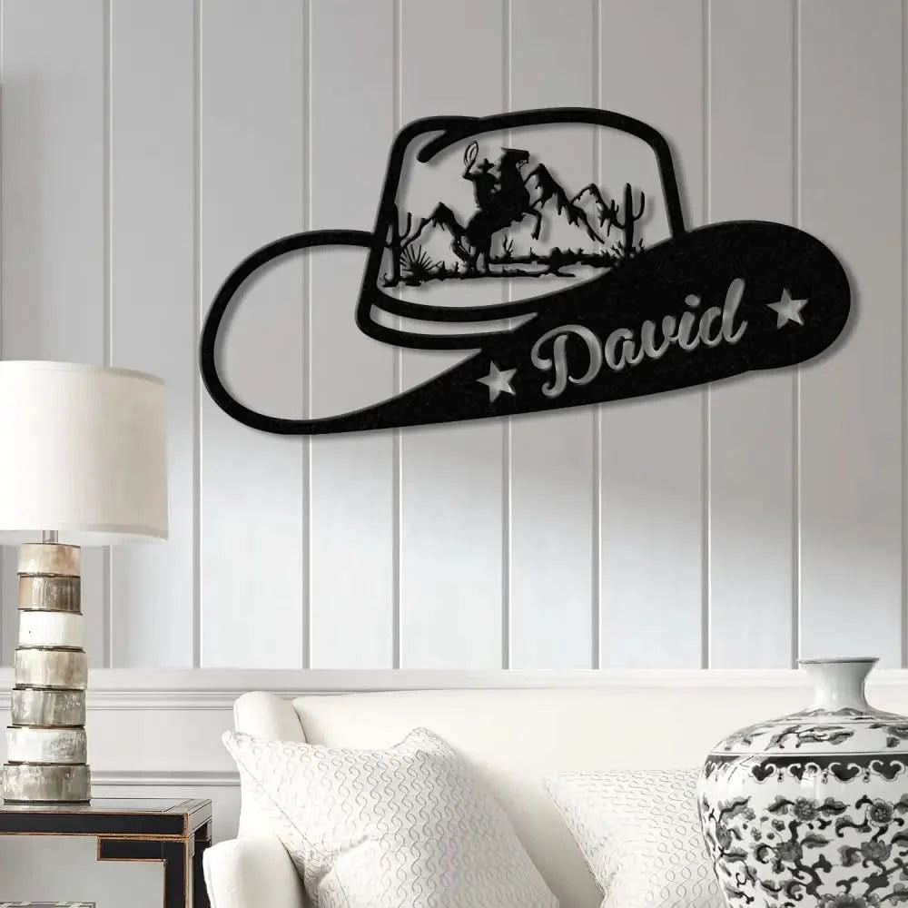 Personalized Cowboy Couple Metal Sign Custom Western Decor with Horses Cowgirl Ranch Life Equestrian Sign Wild West