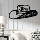 Personalized Cowboy Couple Metal Sign Custom Western Decor with Horses Cowgirl Ranch Life Equestrian Sign Wild West