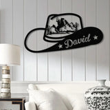 Personalized Cowboy Couple Metal Sign Custom Western Decor with Horses Cowgirl Ranch Life Equestrian Sign Wild West