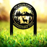 Personalized Custom Metal Deer Sign Stake Custom Metal Name Signs Metal Camping Sign Last Name Signs Cabin Sign Gift