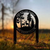 Personalized Custom Metal Deer Sign Stake Custom Metal Name Signs Metal Camping Sign Last Name Signs Cabin Sign Gift