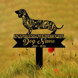 Personalized Dachshund Mandala Garden Stake Zentangle Yard Art Dog Memorial Sign Outdoor Decor Pet Loss Sympathy Gift