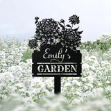 Personalized Dahlia Flower Sign With Stake - Dahlia Flower Gift - Dahlia Garden Decor - Custom Garden Name Sign