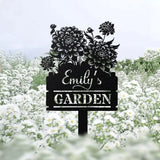 Personalized Dahlia Flower Sign With Stake - Dahlia Flower Gift - Dahlia Garden Decor - Custom Garden Name Sign