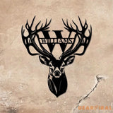 Personalized Deer Head Sign Deer Antler Decor Deer Hunter Gift Deer Monogram Camp Sign - Gearviral