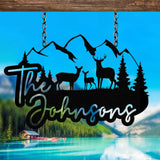 Personalized Deer Metal Sign Cabin Sign Last Name Sign Family Name Sign Gift For Deer Hunter Cabin Decor Outdoor Sign