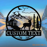 Personalized Deer Metal Sign Cabin Sign Last Name Sign Family Name Sign Gift For Deer Hunter Cabin Decor Outdoor Sign