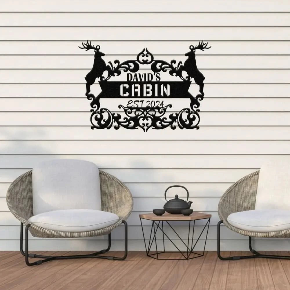 Personalized Deer Sign | Cabin Sign | Last Name Sign | Family Name Sign | Gift For Deer Hunter | Cabin Decor | Outdoor