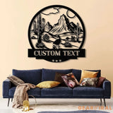 Personalized Desert Cactus with Roadrunner Metal Sign Custom Western Landscape Wall Art Ranch Decor Cactus Mountain