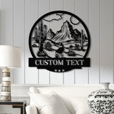 Personalized Desert Cactus with Roadrunner Metal Sign Custom Western Landscape Wall Art Ranch Decor Cactus Mountain
