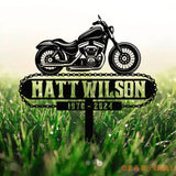 Personalized Dirtbike Motocross Biker Memorial Stake Personalized Biker Name Sign Metal Stake Sympathy Sign Grave