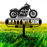 Personalized Dirtbike Motocross Biker Memorial Stake Personalized Biker Name Sign Metal Stake Sympathy Sign Grave