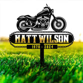 Personalized Dirtbike Motocross Biker Memorial Stake Personalized Biker Name Sign Metal Stake Sympathy Sign Grave