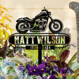 Personalized Dirtbike Motocross Biker Memorial Stake Personalized Biker Name Sign Metal Stake Sympathy Sign Grave