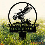 Personalized Dirtbike Motocross Biker Memorial Stake Personalized Biker Name Sign Metal Stake Sympathy Sign Grave