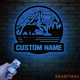 Personalized Disc Golf Metal Sign with LED Lights Custom Disc Golfer Name Sign Sports Wall Art Gift for Dad Home Decor