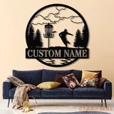 Personalized Disc Golf Metal Sign with LED Lights Custom Disc Golfer Name Sign Sports Wall Art Gift for Dad Home Decor