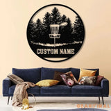 Personalized Disc Golf Metal Wall Art LED Light Custom Disc Golfer Name Sign Home Decor Disc Golf Wall Art Gift for