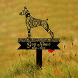 Personalized Doberman Mandala Garden Stake Zentangle Yard Art Dog Memorial Sign Outdoor Decor Pet Loss Sympathy Gift