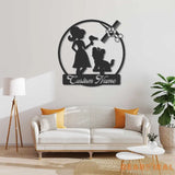 Personalized Dog Grooming Hair Salon Metal Wall Art LED Light - Custom Groomer Name Sign Home Decor - Pet Grooming