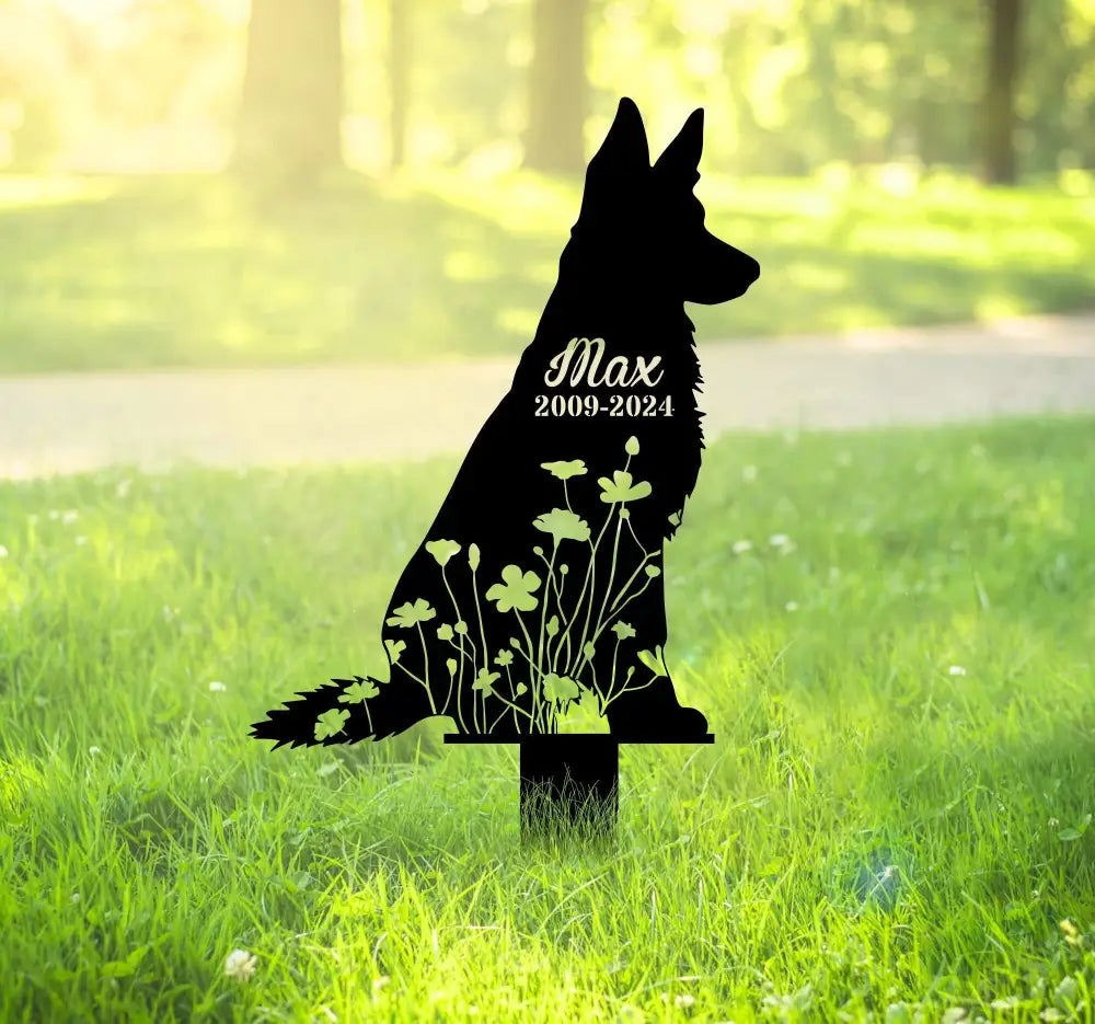 Personalized Dog Memorial Metal Stake - German shepherd Lover - German Shepherd Loss - Sympathy Gift | GearViral