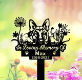 Personalized Dog Memorial Stake - German Shepherd - German Shepherd Sign - Dog Flower | GearViral