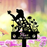 Personalized Dog Memorial Stake - Golden Retriever Memorial - Loss of Dog Gift - Golden Retriever Metal Grave Marker