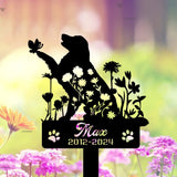 Personalized Dog Memorial Stake - Golden Retriever Memorial - Loss of Dog Gift - Golden Retriever Metal Grave Marker