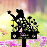Personalized Dog Memorial Stake - Golden Retriever Memorial - Loss of Dog Gift - Golden Retriever Metal Grave Marker