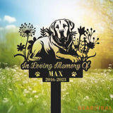 Personalized Dog Memorial Stake - Metal Stake - Labrador Retriever - Pet Grave Marker | GearViral