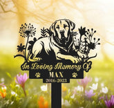 Personalized Dog Memorial Stake - Metal Stake - Labrador Retriever - Pet Grave Marker | GearViral